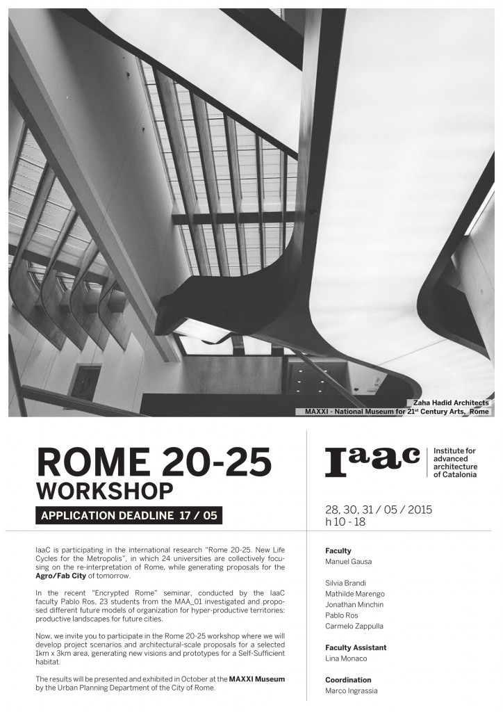 ROME 20-25 // WORKSHOP // 28-30-31 May 2015 – IAAC Blog