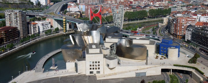 Panoramic view of the Guggenheim Museum, Bilbao, Spain