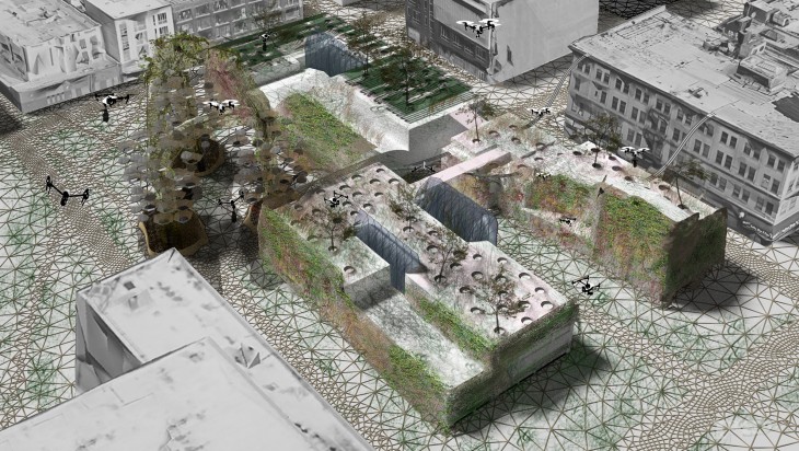 IAAC - Hybritat - Renaturalization and Metabolism - Birdview render