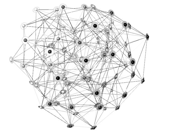 A network of solids and lines.