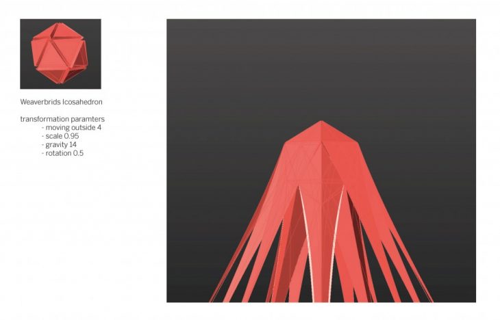 coral transformation, grasshopper, computational design, icosahedron