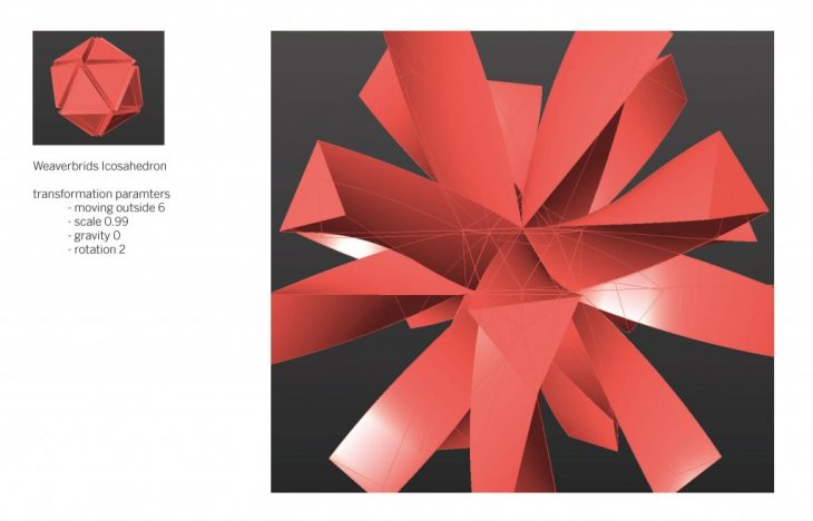 coral transformation, grasshopper, computational design, icosahedron