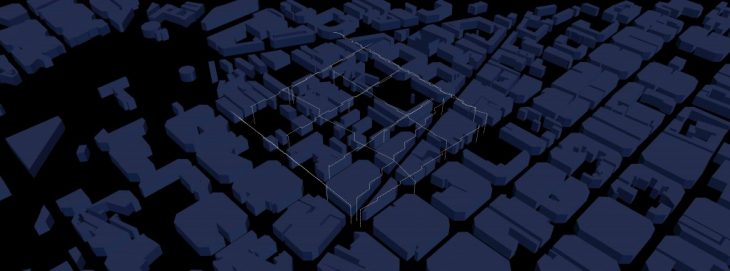 Visualising drone missions for data capturing inside the Superblock.