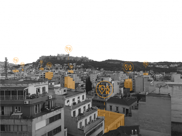 terrATHa, athens, terrace, rooftop, bike, collage