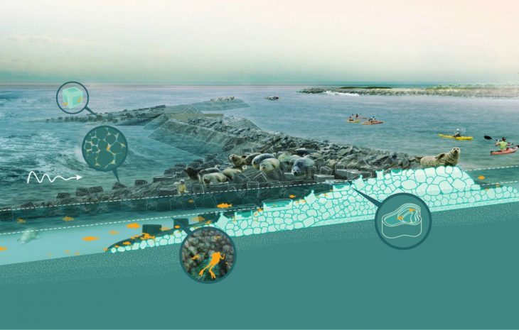  Oyster tecture proposal rendering by Kate Orff, 2009, EMPOWERING ANIMALS, COLLABORATING WITH ANIMALS 