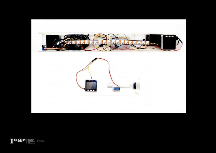 Master in Advanced Architecture, IAAC, Introduction to Programming and Physical Computing, Arduino, M5Stack, Noise Sensor, LED, Alexander Dommershausen, Aqeel Sourjah, Elena Petruzzi