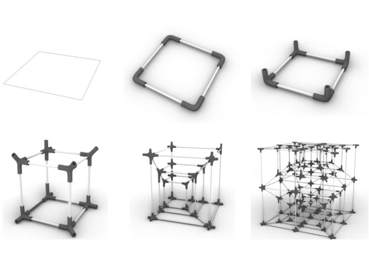 Endless cube aggregation process -3D printing