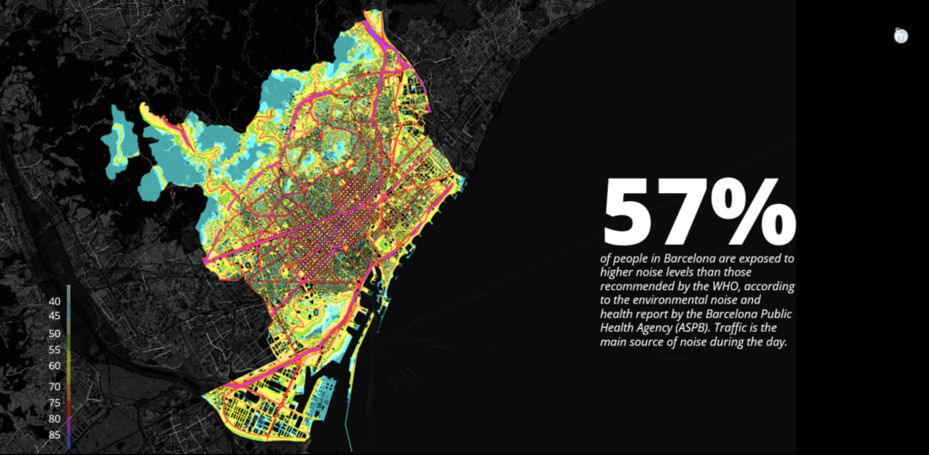 Noise pollution map of Barcelona